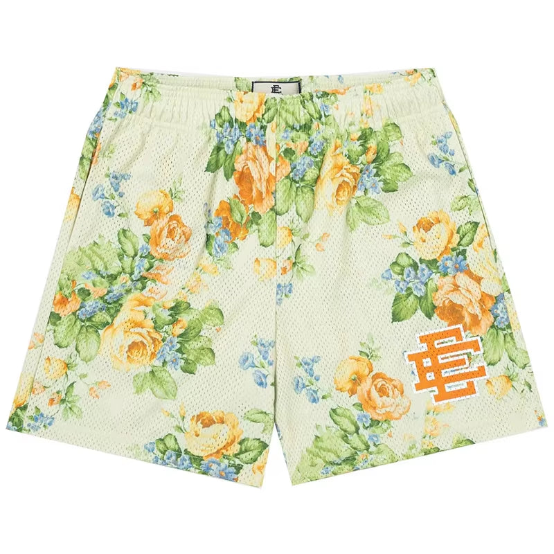 Men's Premium Floral Print Mesh Gym Shorts for Summer Comfort