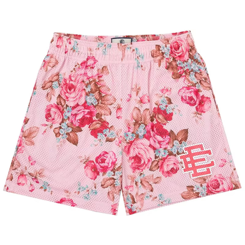 Men's Premium Floral Print Mesh Gym Shorts for Summer Comfort