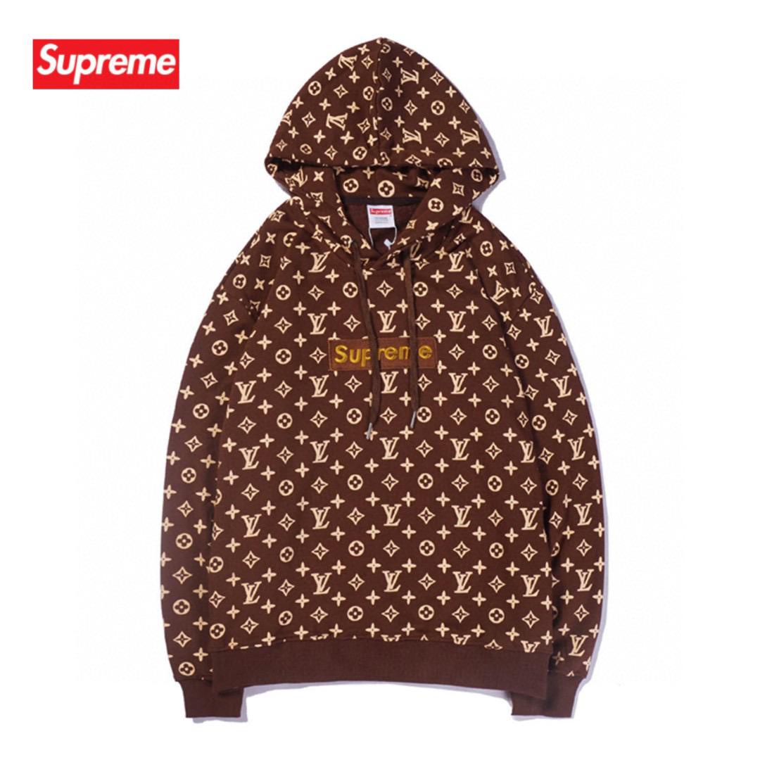 Supreme x Louis Vuitton Red Monogram Hoodie