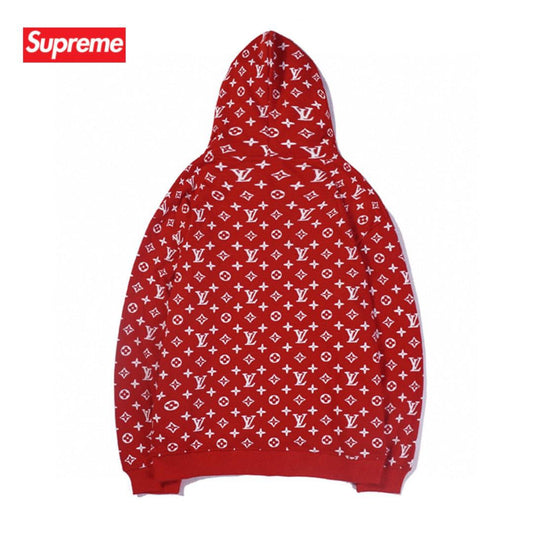 Supreme x Louis Vuitton Red Monogram Hoodie