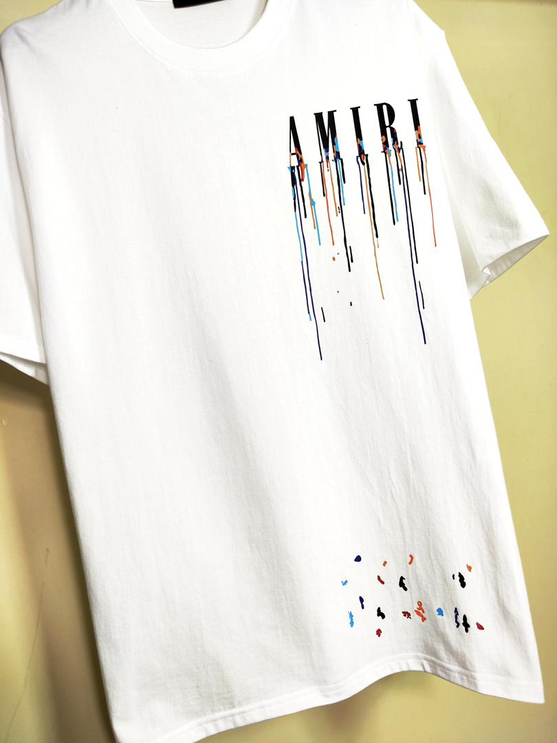 AMIRI Drip Logo White T-Shirt