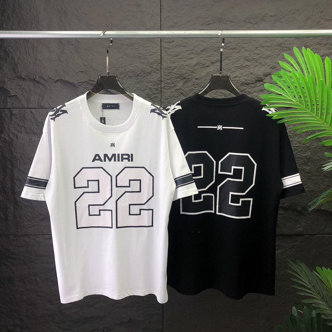 AMIRI “22” Graphic Jersey T-Shirt – White & Black