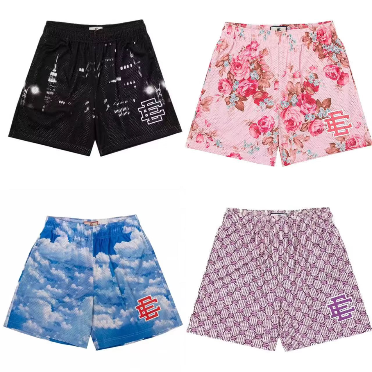Men's Premium Floral Print Mesh Gym Shorts for Summer Comfort